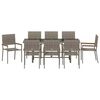 vidaXL Set da Pranzo per Giardino 9 pcs Grigio polyrattan