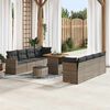 vidaXL Set Divano da Giardino 11 pcs Grigio polyrattan