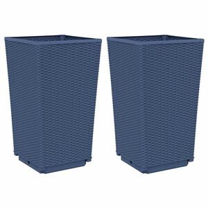 vidaXL Fioriere da Giardino 2 pz Grigio Blu 32,5x32,5x57 cm in PP