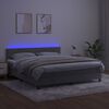 vidaXL Letto a Molle con Materasso e LED Grigio Chiaro 180x200 cm Velluto