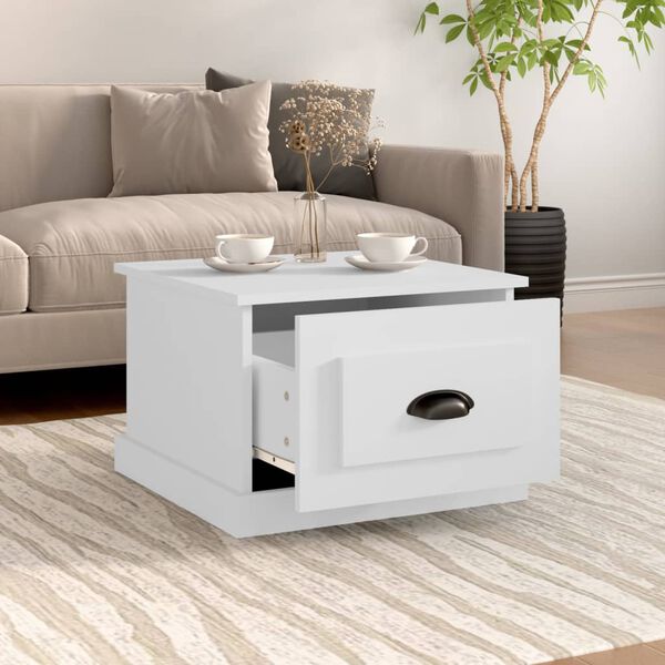 vidaXL Tavolino da Salotto Bianco 50x50x35 cm in Legno Multistrato