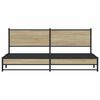 vidaXL Giroletto senza Materaso in Metallo Rovere Sonoma 193x203 cm