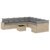 vidaXL Set Divani da Giardino 11 pz con Cuscini Beige in Polyrattan
