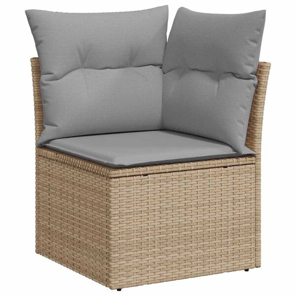 vidaXL Set Divano da Giardino 8 pcs Beige e Grigio Chiaro polyrattan