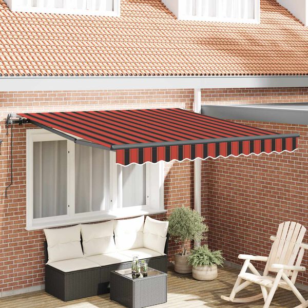 vidaXL Tenda Retrattile arancione e marrone 300 x 250 cm