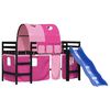 vidaXL Letto a Soppalco con Tunnel Bambini Rosa 90x190cm Massello Pino