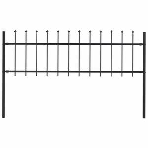 vidaXL Recinzione da Giardino Woerden con Punta a Lancia 170x60cm Nero
