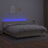 vidaXL Giroletto a Molle con Materasso e LED Crema 180x200 cm