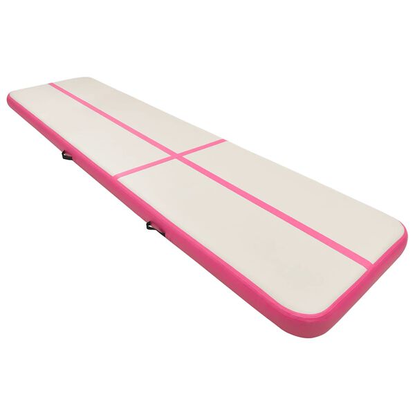 vidaXL Tappetino Ginnastica Gonfiabile con Pompa 800x100x20cm PVC Rosa
