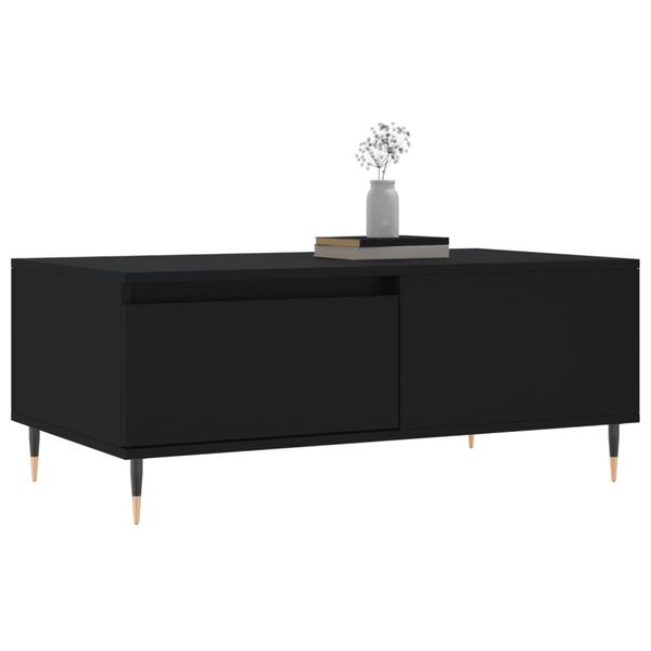 vidaXL Tavolino da Salotto Nero 90x50x36,5 cm in Legno Multistrato