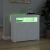 vidaXL Credenza con Luci LED Bianca 80x35x75 cm