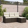 vidaXL Set Divano da Giardino con cuscino 4 pcs Marrone Poly Rattan