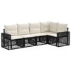 vidaXL Set Divano da Giardino 5 pz Nero e Bianco Crema polyrattan
