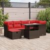 vidaXL Set Divani Giardino 7 pz con Cuscini Marrone Polyrattan Acacia