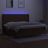 vidaXL Letto a Molle Materasso e LED MarroneScuro 200x200cm in Tessuto