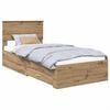 vidaXL Struttura del letto con testiera Rovere artigianale 90 x 200 cm