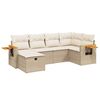 vidaXL Set Divano da Giardino 6 pz con Cuscini Beige in Polyrattan