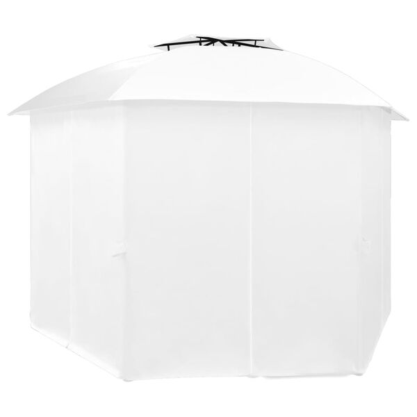 vidaXL Gazebo da Giardino con Tende 360x312x265 cm Bianco 180 g/m²