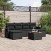 vidaXL Set Divani da Giardino con Cuscini 7pz Nero Polyrattan