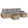 vidaXL Set Divano da Giardino 6 pz con Cuscini Beige in Polyrattan