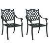 vidaXL Sedia da Giardino 2 pcs Nero 56 x 55 x 92.5cm Alluminio