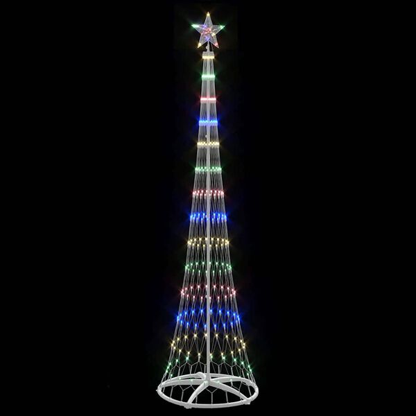 vidaXL Albero di Natale LED Multicolore 70 x 70 x 250 cm Metallo