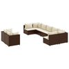 vidaXL Set Divani da Giardino 9pz con Cuscini Marrone in Polyrattan