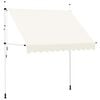 vidaXL Tenda da Sole Retrattile Manuale 250 cm Crema