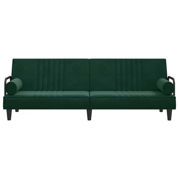 vidaXL Divano Letto con Braccioli Verde Scuro in Velluto