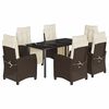 vidaXL Set da Pranzo da Giardino 7pz con Cuscini in Polyrattan Marrone
