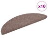 vidaXL Tappetini per scale autoadesivi 10 pz 56x17x3 cm Marrone Chiaro Semicircolari