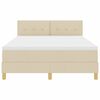 vidaXL Letto a Sorgente LED con materasso Crema 140 x 200 cm Tessuto