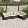 vidaXL Set Divani da Giardino con Cuscini 7pz Nero Polyrattan