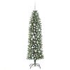 vidaXL Albero di Natale Artificiale Sottile Verde e Bianco 180 cm