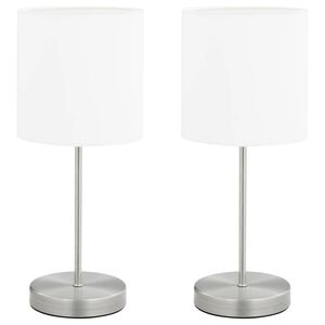 vidaXL Lampade da Tavolo 2 pz Pulsanti Touch Bianche E14