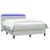 vidaXL Letto a Molle con Materasso e LED Grigio Chiaro 160x220cm Velluto