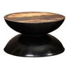 vidaXL Tavolino Caff&egrave; Legno Massello Rigenerato Base Nera 60x60x33 cm
