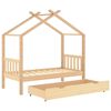 vidaXL Giroletto per Bambini con Cassetto Legno Massello Pino 80x160cm