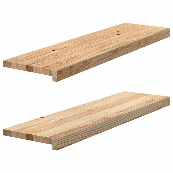 vidaXL Davanzali 2 pz Non Trattati 90x25x2 cm Legno Massello di Rovere