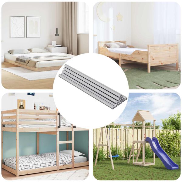 vidaXL Asta Filettata 800 pcs Argento Acciaio