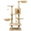 vidaXL Albero per Gatti con Tiragraffi in Sisal Beige 122 cm