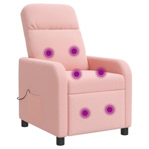 vidaXL Poltrona Massaggiante Rosa Boucl&eacute;