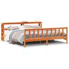 vidaXL Giroletto con Testiera Marrone Cera 200x200 cm Massello Pino