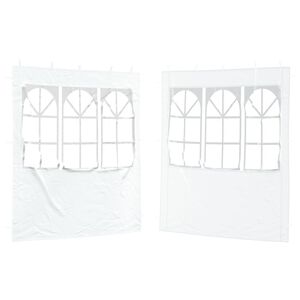 vidaXL Parete per tenda da festa 2 pz 200 x 195 cm Bianco PE e Acciaio