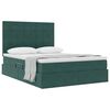 vidaXL Letto con contenitore e materasso Verde Scuro 140 x 200 cm