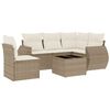 vidaXL Set Divano da Giardino 6 pz con Cuscini Beige in Polyrattan