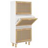 vidaXL Scarpiera Bianca52x25x115cm Legno Multistrato e Rattan Naturale