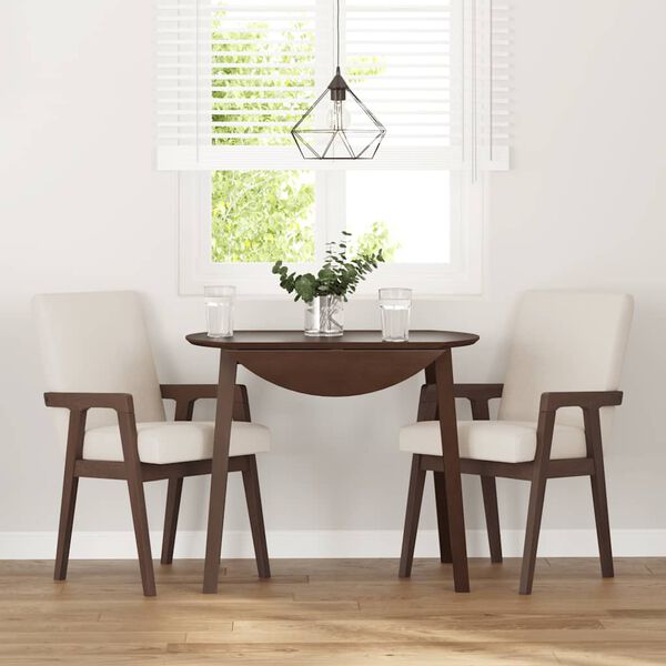 vidaXL Sedie da Pranzo con Cuscini 2pz Marrone Legno Massello di Hevea