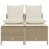 vidaXL Set Divano da Giardino 4 pz con Cuscini Beige in Polyrattan