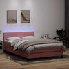 vidaXL Letto a Molle con Materasso e LED Rosa 140x210 cm in Velluto